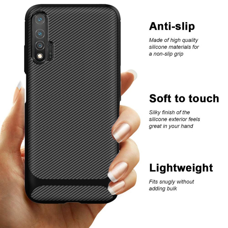 For Huawei nova 6 Carbon Fiber Texture Shockproof TPU Protective Case