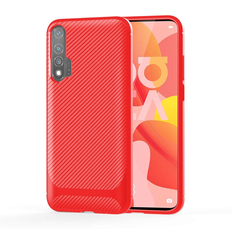 For Huawei nova 6 Carbon Fiber Texture Shockproof TPU Protective Case