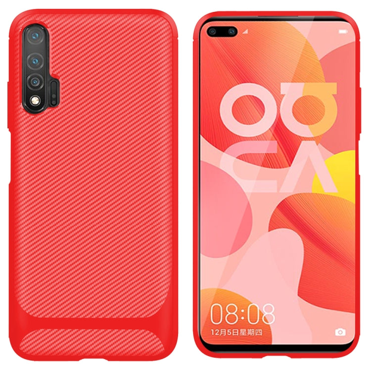 For Huawei nova 6 Carbon Fiber Texture Shockproof TPU Protective Case