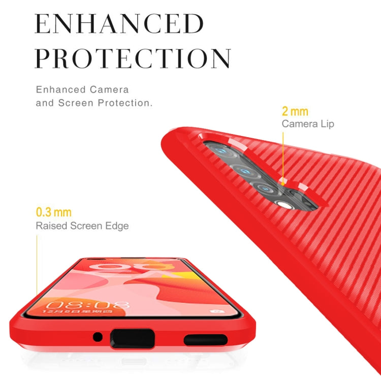 For Huawei nova 6 Carbon Fiber Texture Shockproof TPU Protective Case