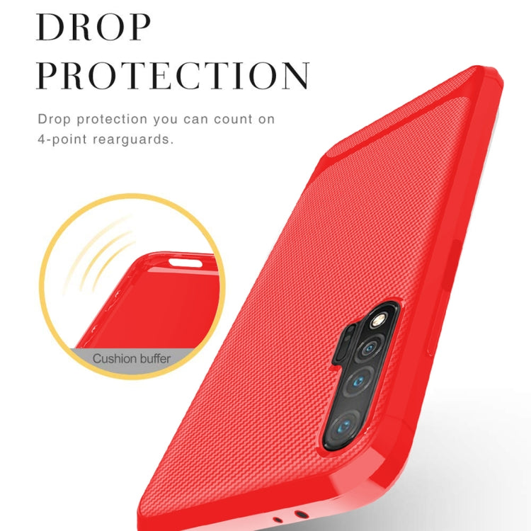 For Huawei nova 6 Carbon Fiber Texture Shockproof TPU Protective Case
