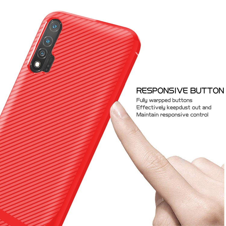 For Huawei nova 6 Carbon Fiber Texture Shockproof TPU Protective Case