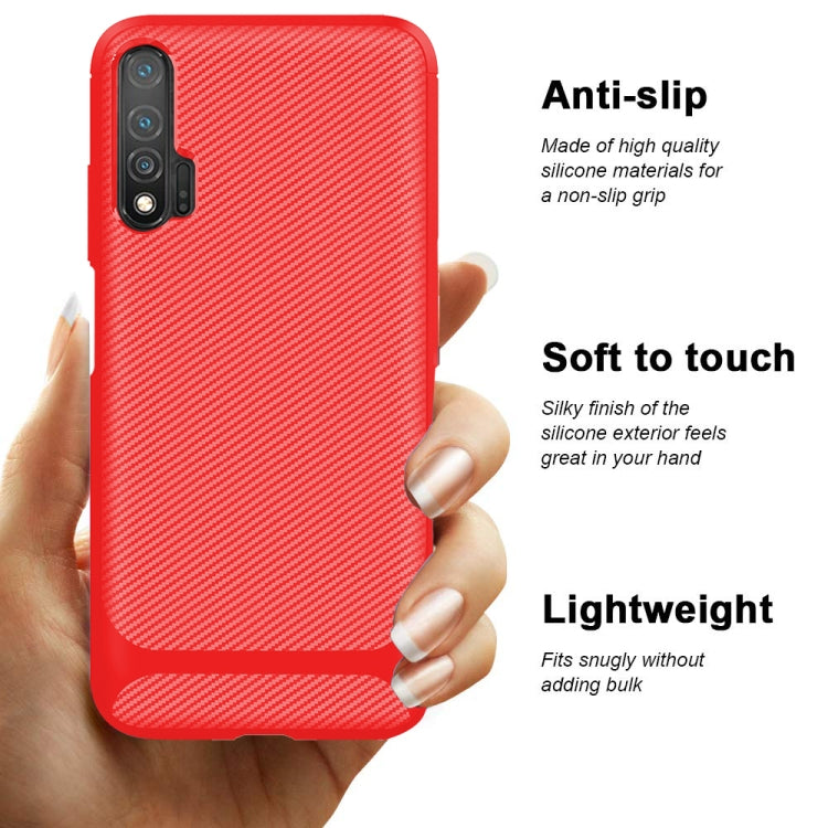 For Huawei nova 6 Carbon Fiber Texture Shockproof TPU Protective Case