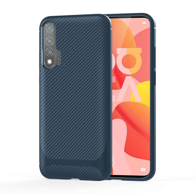 For Huawei nova 6 Carbon Fiber Texture Shockproof TPU Protective Case