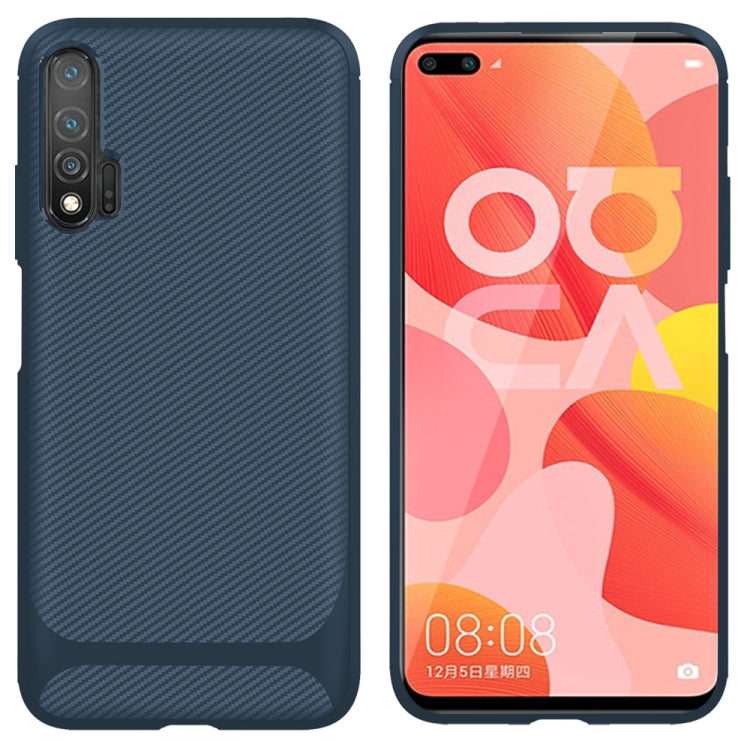 For Huawei nova 6 Carbon Fiber Texture Shockproof TPU Protective Case