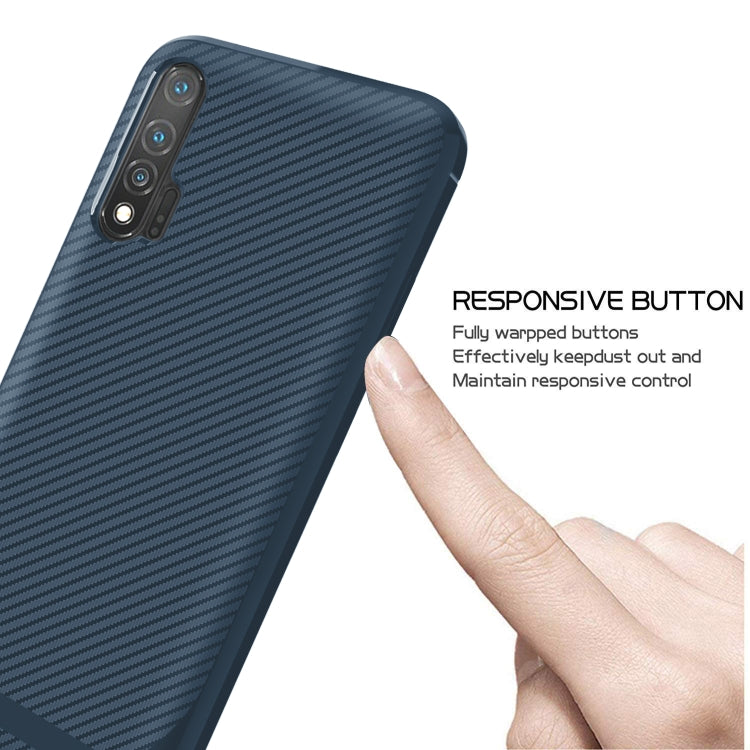 For Huawei nova 6 Carbon Fiber Texture Shockproof TPU Protective Case