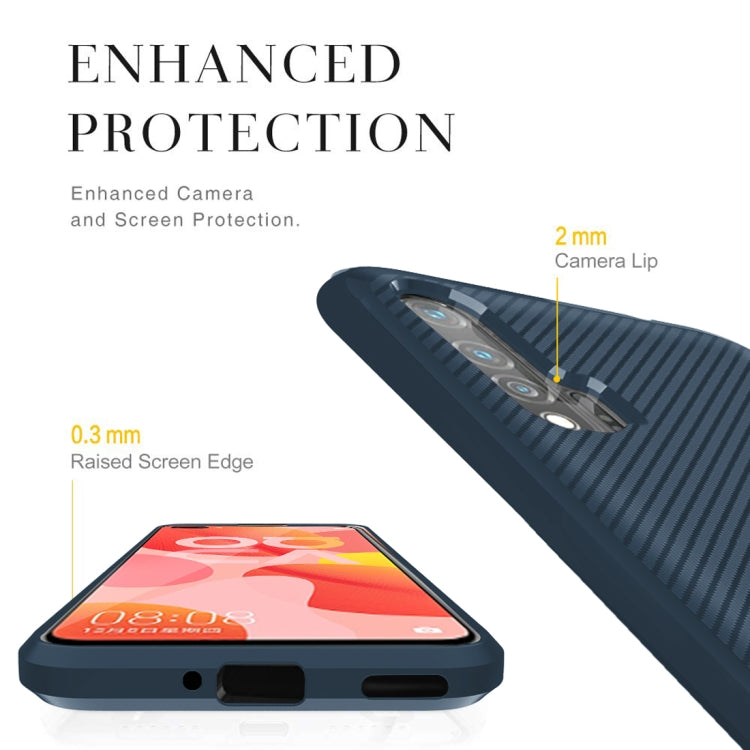 For Huawei nova 6 Carbon Fiber Texture Shockproof TPU Protective Case