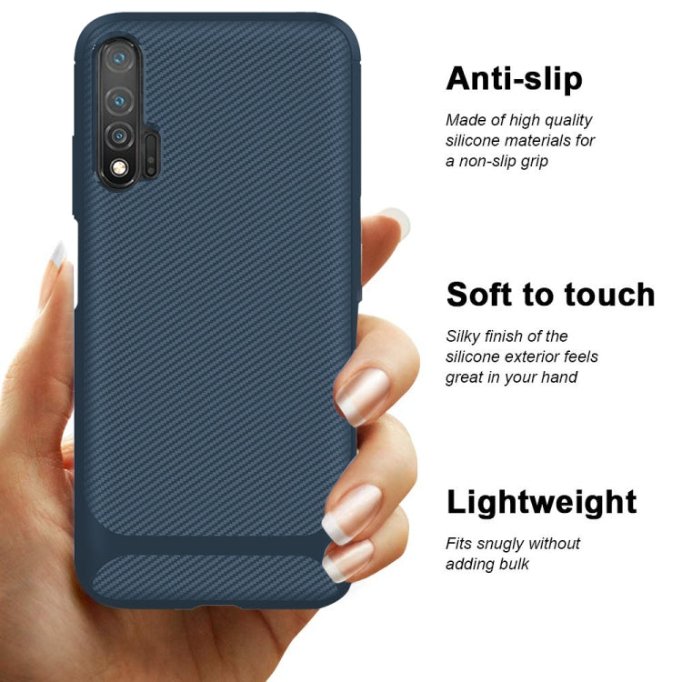 For Huawei nova 6 Carbon Fiber Texture Shockproof TPU Protective Case