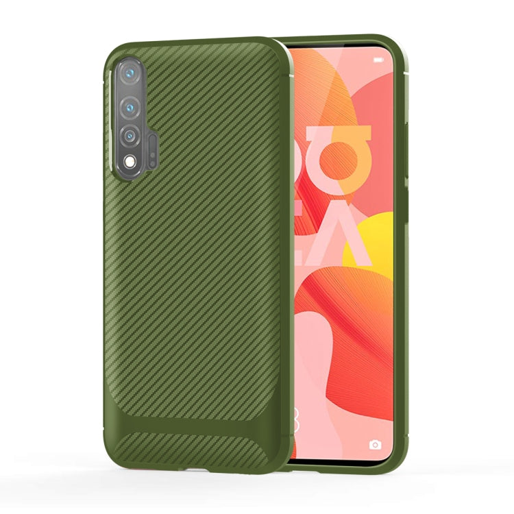 For Huawei nova 6 Carbon Fiber Texture Shockproof TPU Protective Case