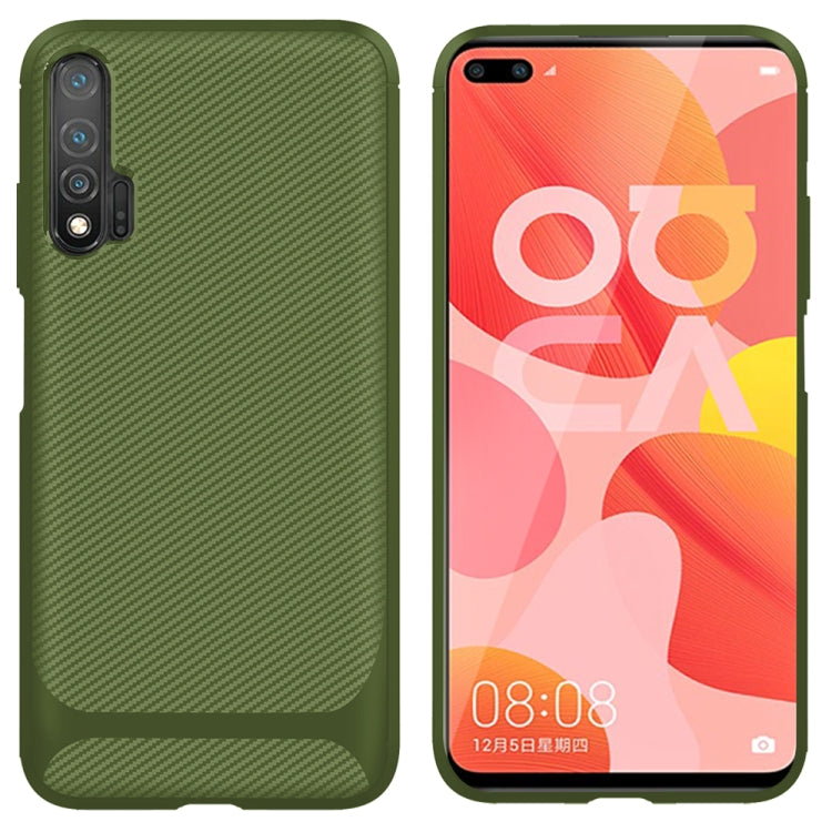 For Huawei nova 6 Carbon Fiber Texture Shockproof TPU Protective Case