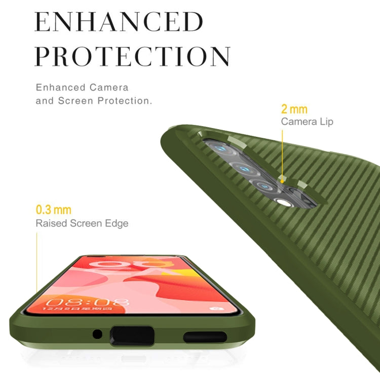For Huawei nova 6 Carbon Fiber Texture Shockproof TPU Protective Case