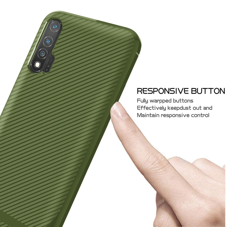 For Huawei nova 6 Carbon Fiber Texture Shockproof TPU Protective Case