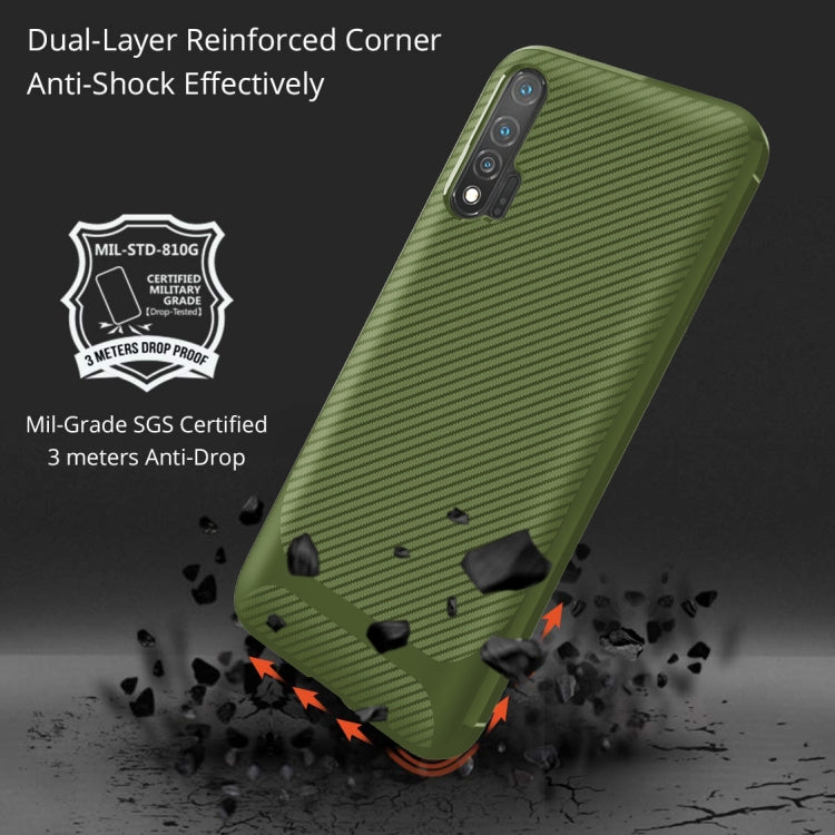For Huawei nova 6 Carbon Fiber Texture Shockproof TPU Protective Case