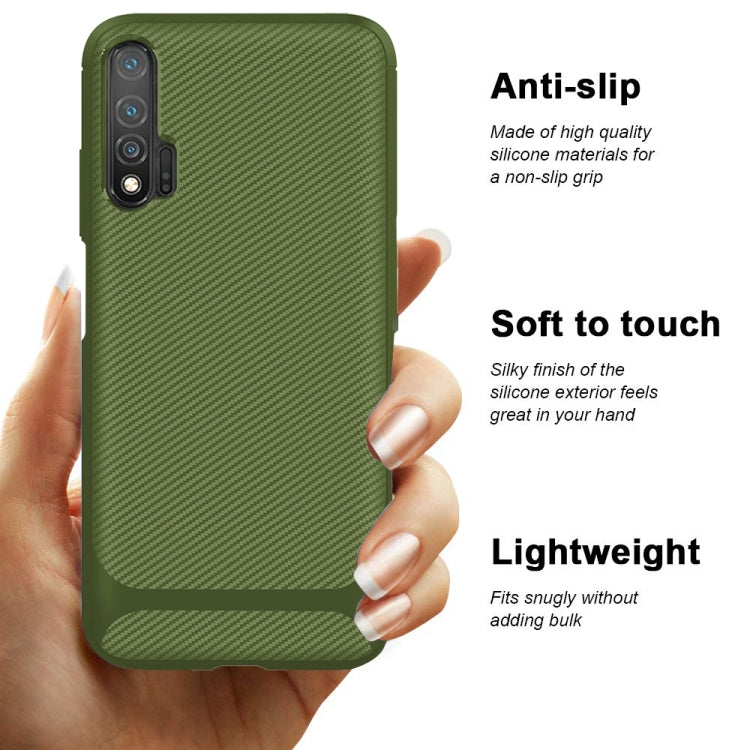 For Huawei nova 6 Carbon Fiber Texture Shockproof TPU Protective Case