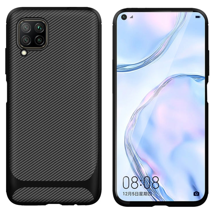 For Huawei nova 6 SE / nova 7i Carbon Fiber Texture Shockproof TPU Protective Case