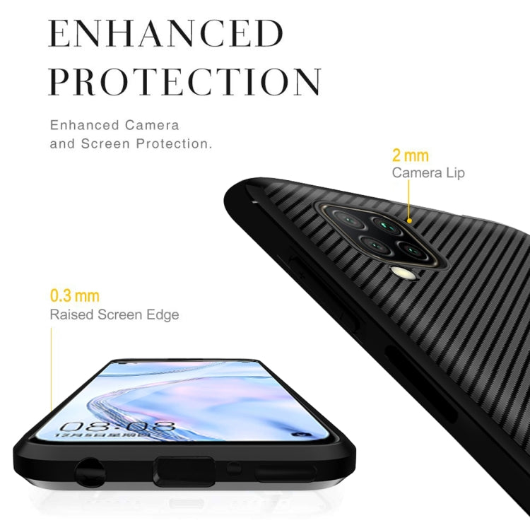 For Huawei nova 6 SE / nova 7i Carbon Fiber Texture Shockproof TPU Protective Case