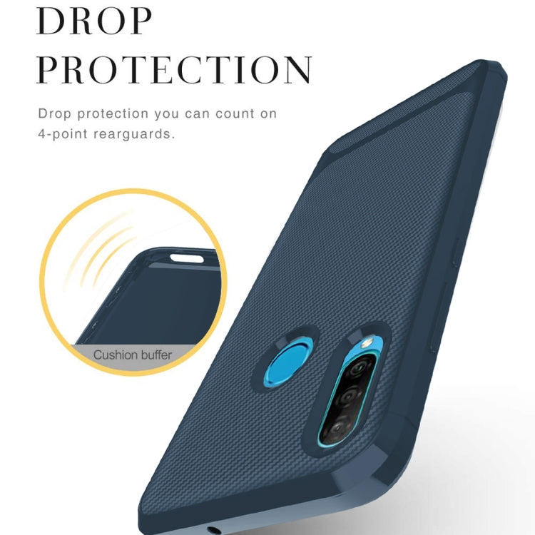 For Huawei nova 4e Carbon Fiber Texture Shockproof TPU Protective Case