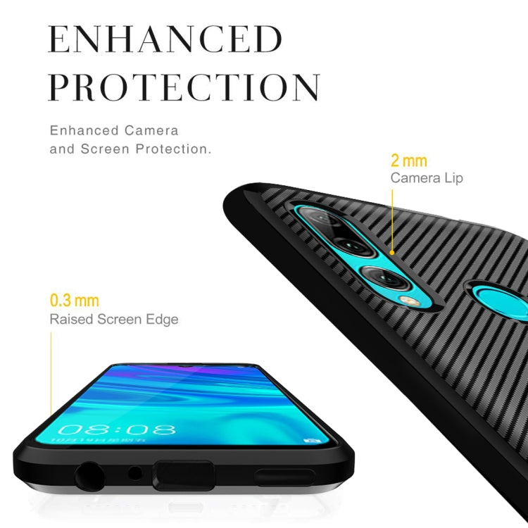 For Huawei nova 4e Carbon Fiber Texture Shockproof TPU Protective Case