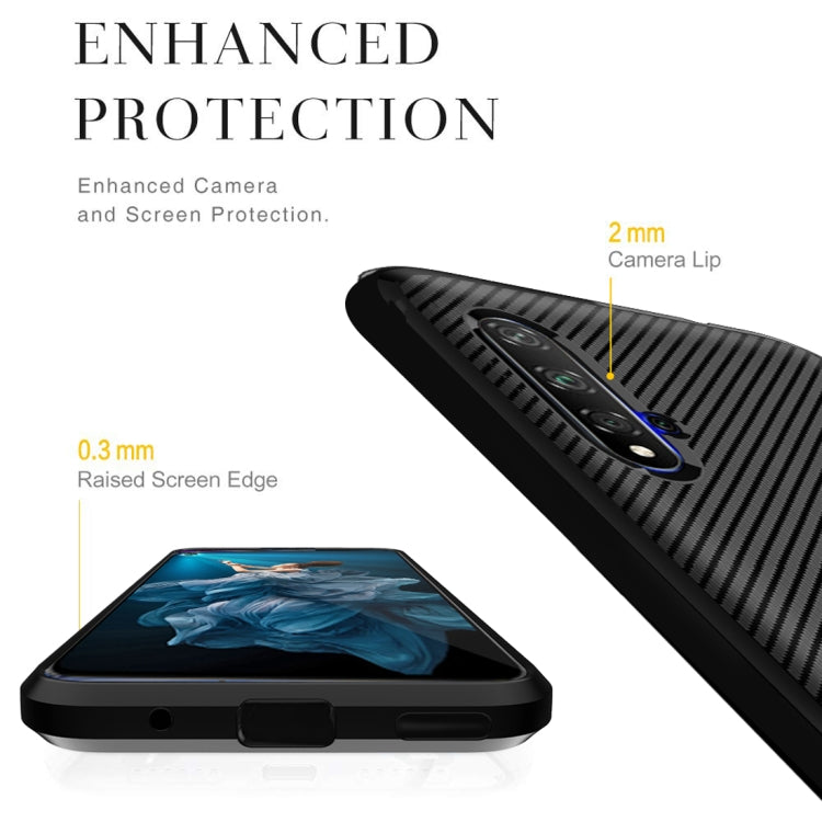 For Huawei nova 5T / Honor 20s Carbon Fiber Texture Shockproof TPU Protective Case