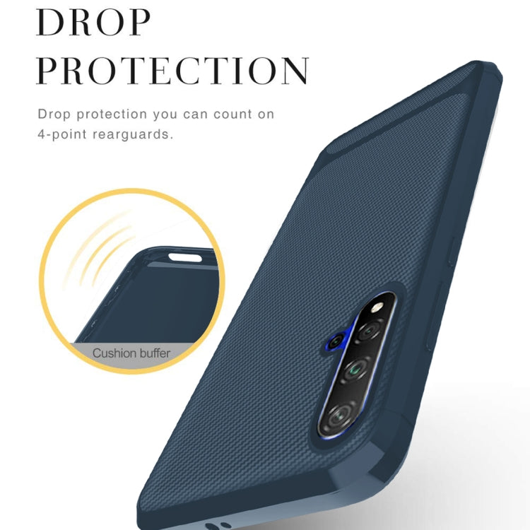 For Huawei nova 5T / Honor 20s Carbon Fiber Texture Shockproof TPU Protective Case