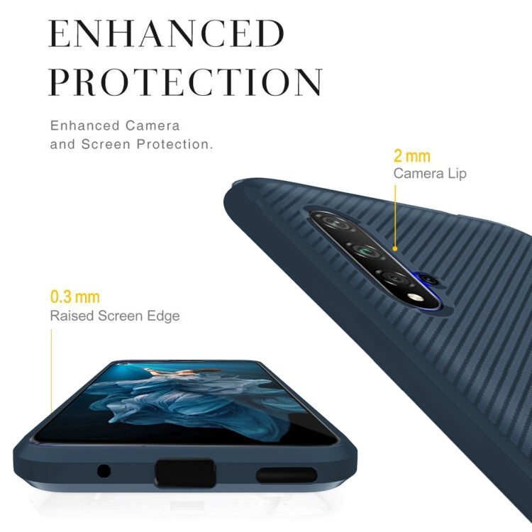 For Huawei nova 5T / Honor 20s Carbon Fiber Texture Shockproof TPU Protective Case
