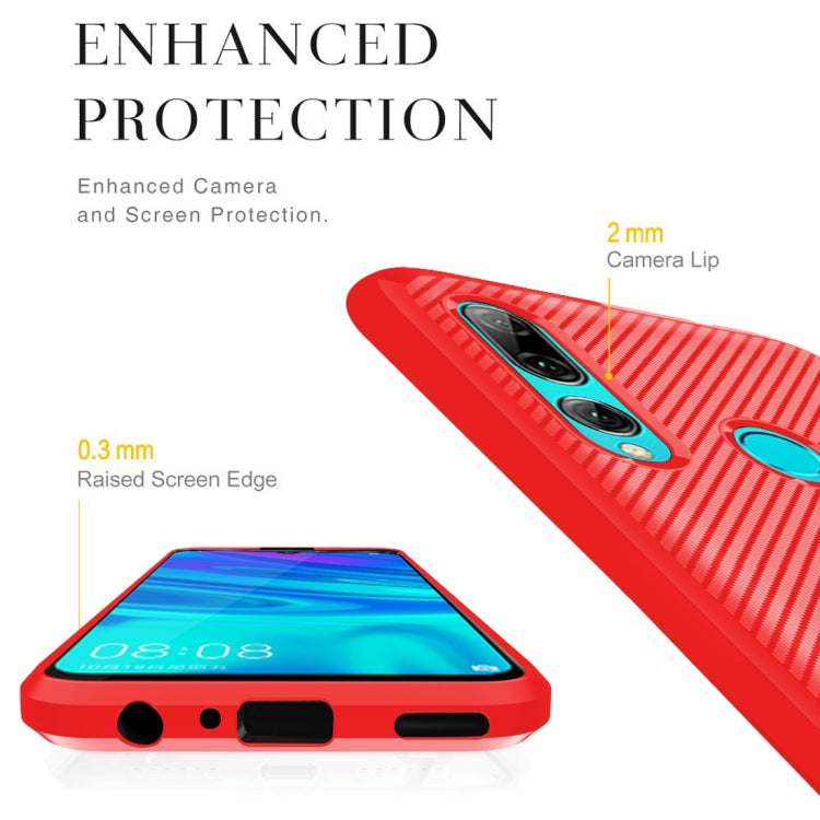 For Huawei P Smart+ (2019) Carbon Fiber Texture Shockproof TPU Protective Case
