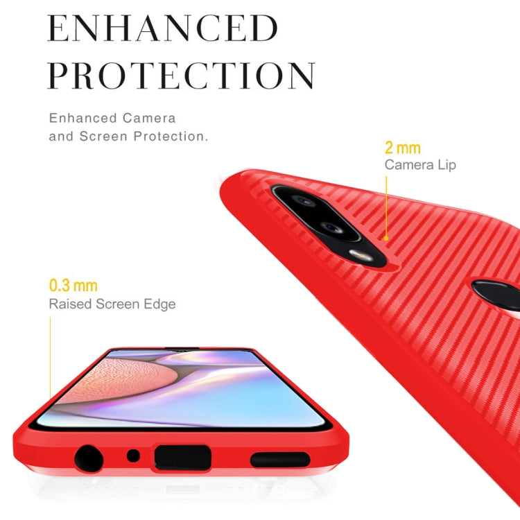 For Huawei Y7 Pro (2019) / Y7 Prime (2019) with Fingerprint Hole Carbon Fiber Texture Shockproof TPU Protective Case