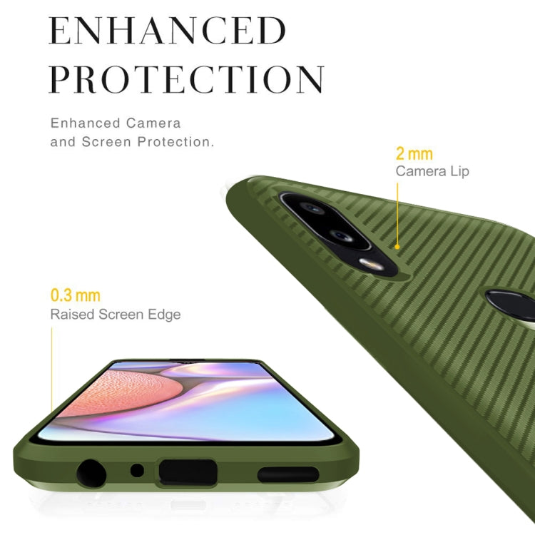 For Huawei Y7 Pro (2019) / Y7 Prime (2019) with Fingerprint Hole Carbon Fiber Texture Shockproof TPU Protective Case