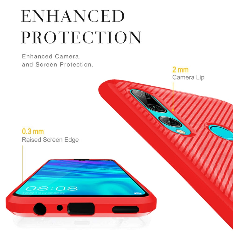 For Huawei Enjoy 9s Carbon Fiber Texture Shockproof TPU Protective Case