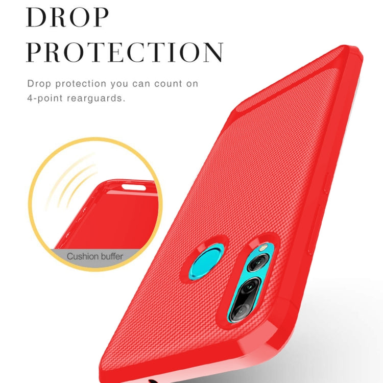 For Huawei Enjoy 9s Carbon Fiber Texture Shockproof TPU Protective Case