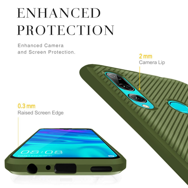 For Huawei Enjoy 9s Carbon Fiber Texture Shockproof TPU Protective Case