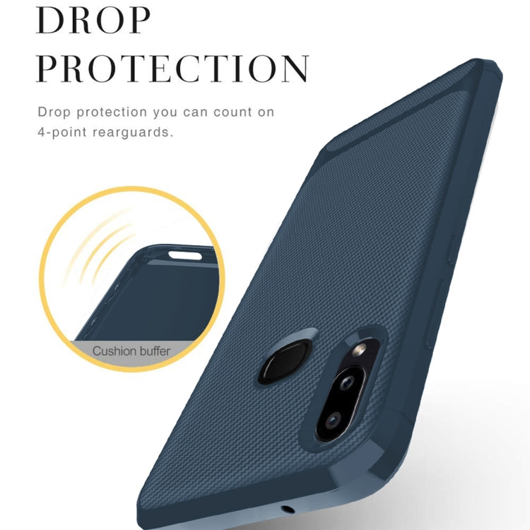For Huawei P Smart (2019) Carbon Fiber Texture Shockproof TPU Protective Case