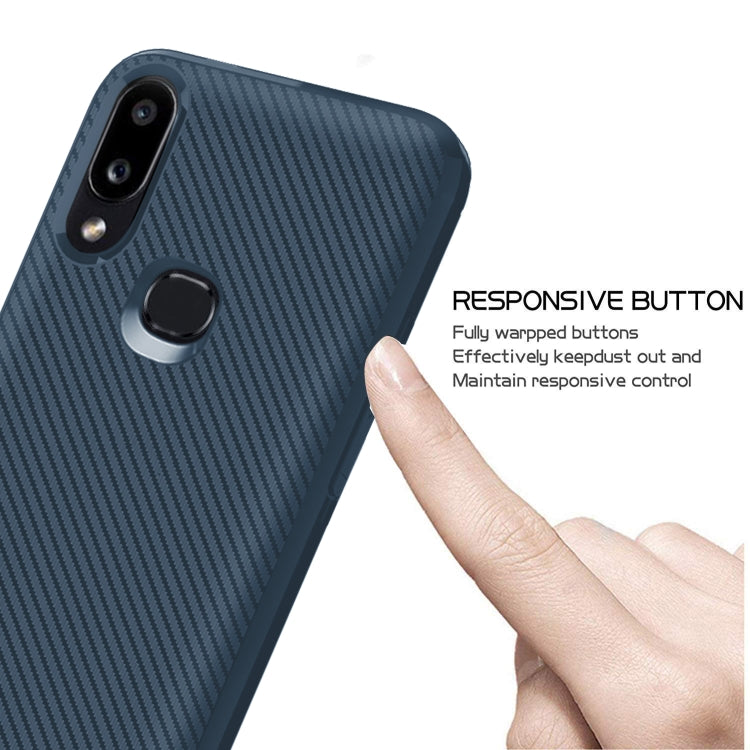 For Huawei P Smart (2019) Carbon Fiber Texture Shockproof TPU Protective Case