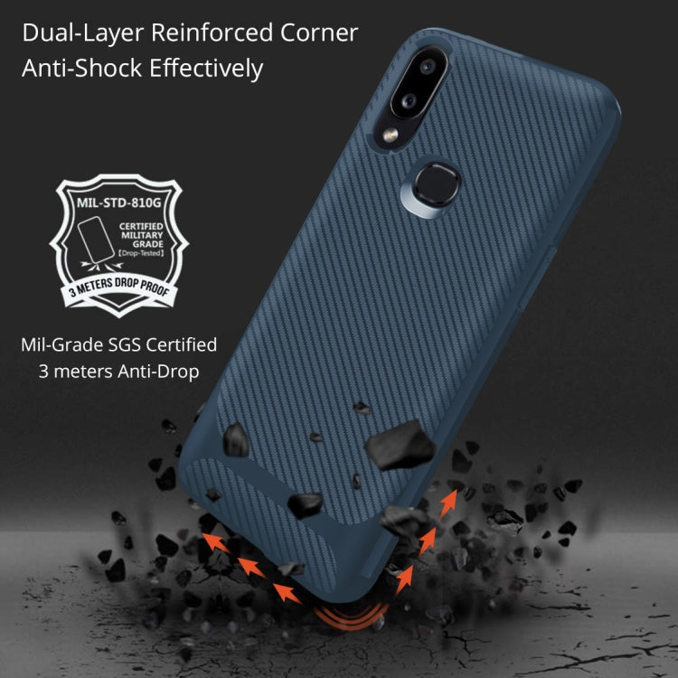 For Huawei P Smart (2019) Carbon Fiber Texture Shockproof TPU Protective Case