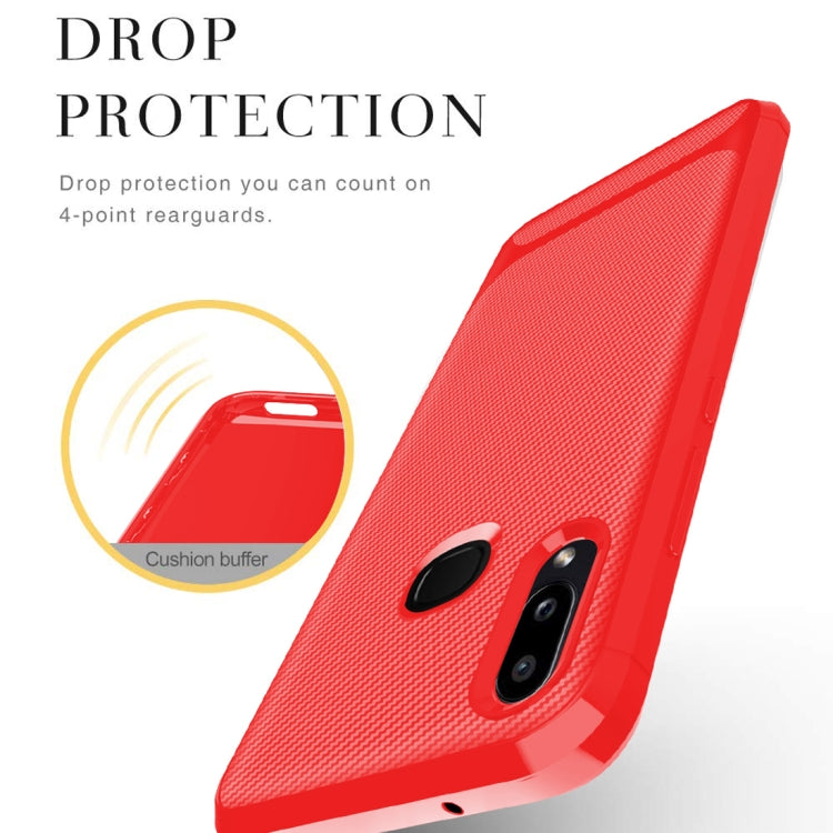 For Huawei Y6s / Honor 8A Carbon Fiber Texture Shockproof TPU Protective Case
