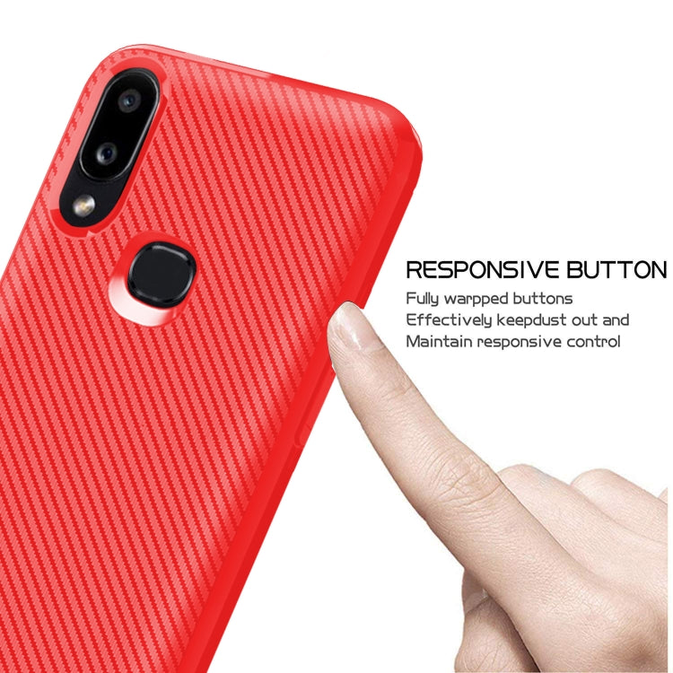 For Huawei Y6s / Honor 8A Carbon Fiber Texture Shockproof TPU Protective Case