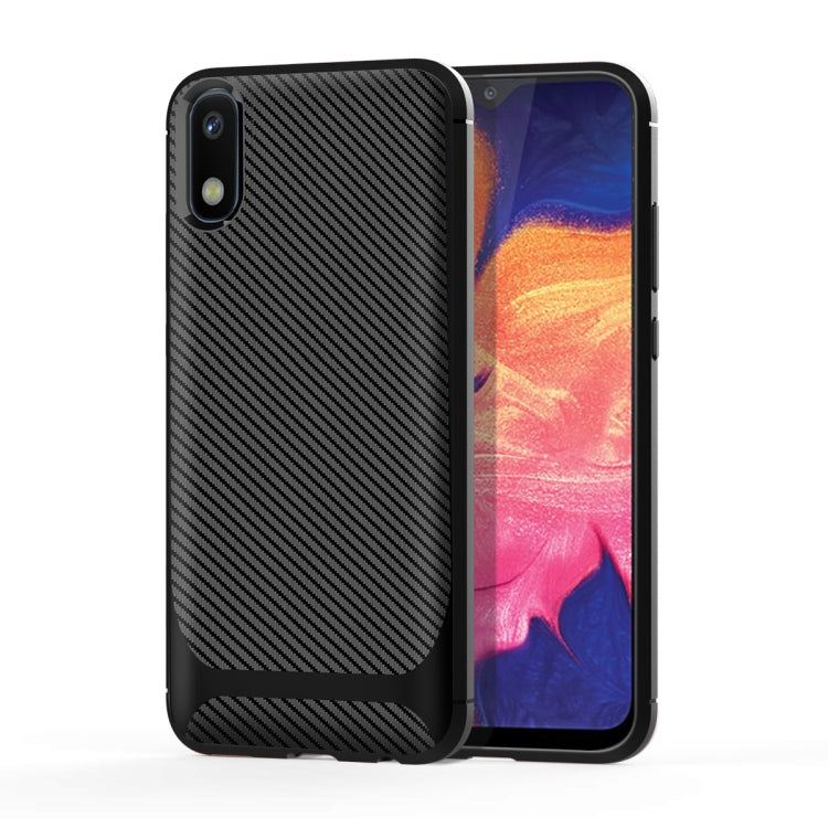 For Huawei Honor 8S Carbon Fiber Texture Shockproof TPU Protective Case