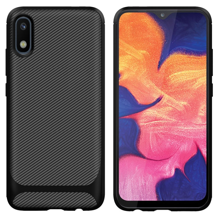 For Huawei Honor 8S Carbon Fiber Texture Shockproof TPU Protective Case