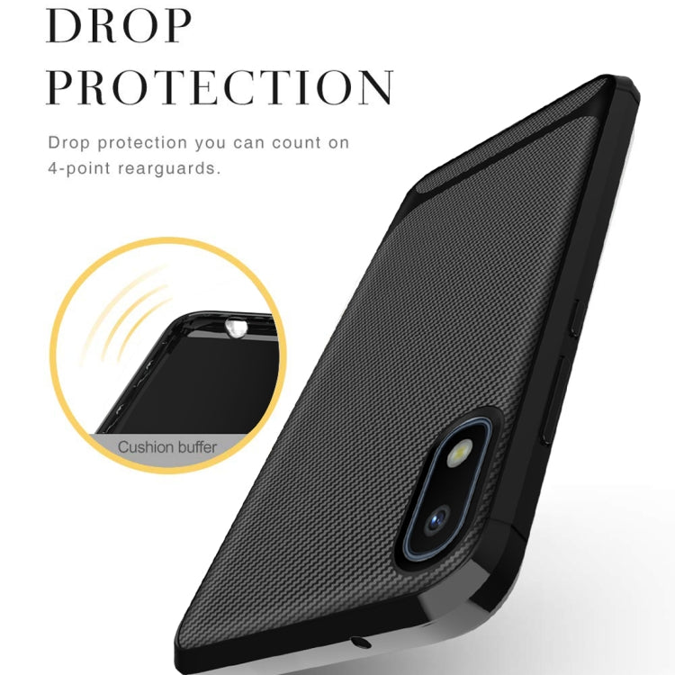 For Huawei Honor 8S Carbon Fiber Texture Shockproof TPU Protective Case