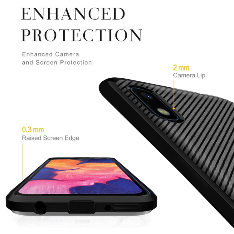 For Huawei Honor 8S Carbon Fiber Texture Shockproof TPU Protective Case
