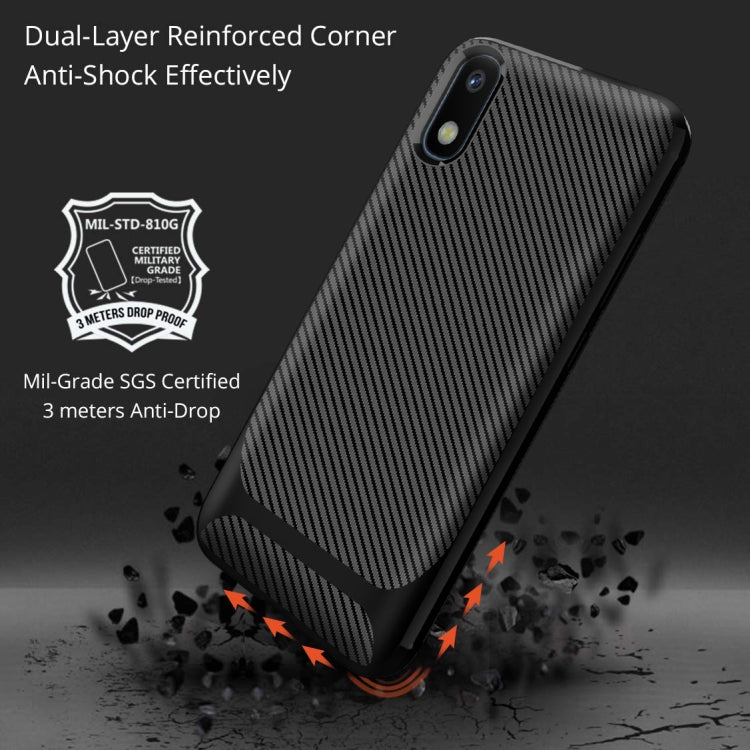 For Huawei Honor 8S Carbon Fiber Texture Shockproof TPU Protective Case