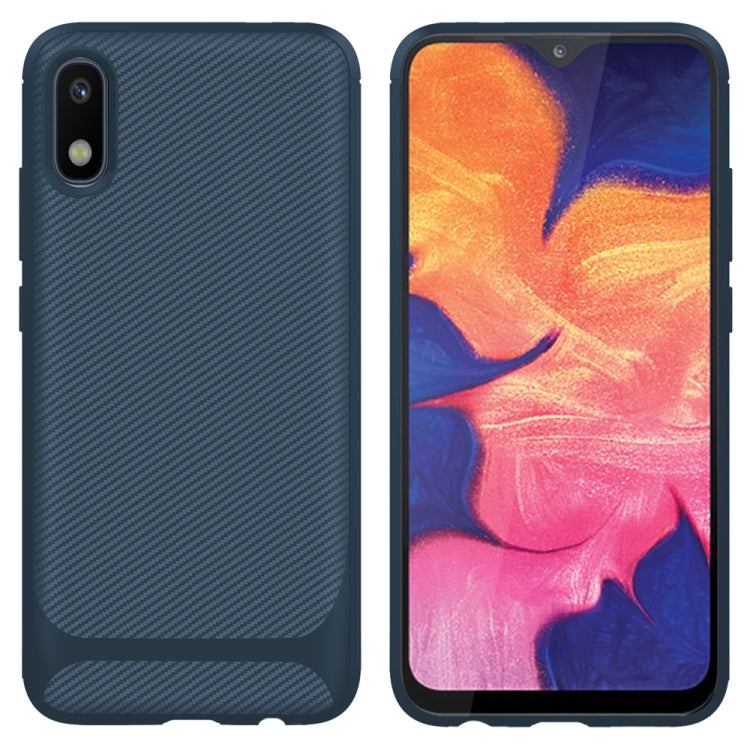 For Huawei Honor 8S Carbon Fiber Texture Shockproof TPU Protective Case