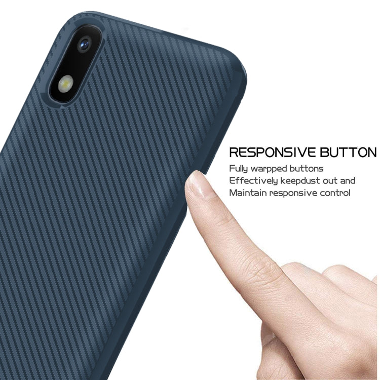 For Huawei Honor 8S Carbon Fiber Texture Shockproof TPU Protective Case