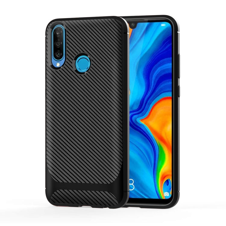 For Huawei Honor 9X Carbon Fiber Texture Shockproof TPU Protective Case