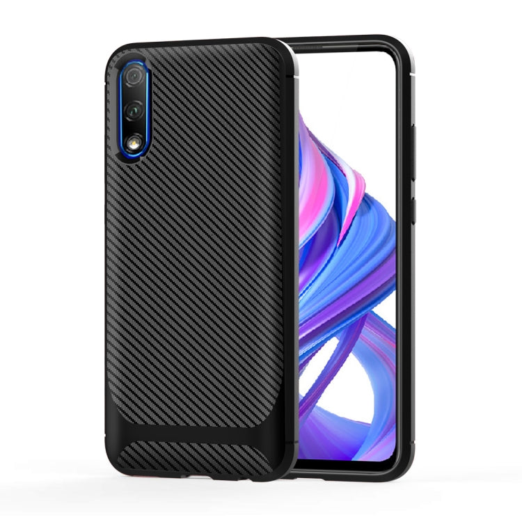 For Huawei Honor 9X Pro Carbon Fiber Texture Shockproof TPU Protective Case