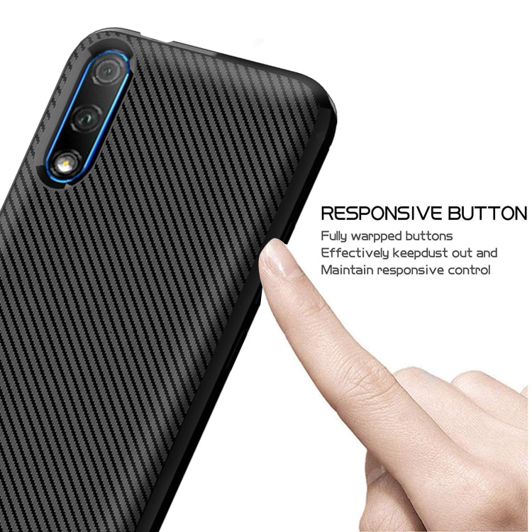 For Huawei Honor 9X Pro Carbon Fiber Texture Shockproof TPU Protective Case