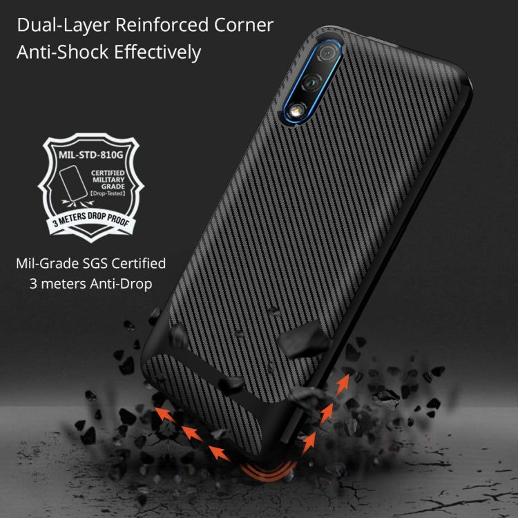 For Huawei Honor 9X Pro Carbon Fiber Texture Shockproof TPU Protective Case
