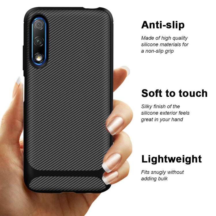 For Huawei Honor 9X Pro Carbon Fiber Texture Shockproof TPU Protective Case