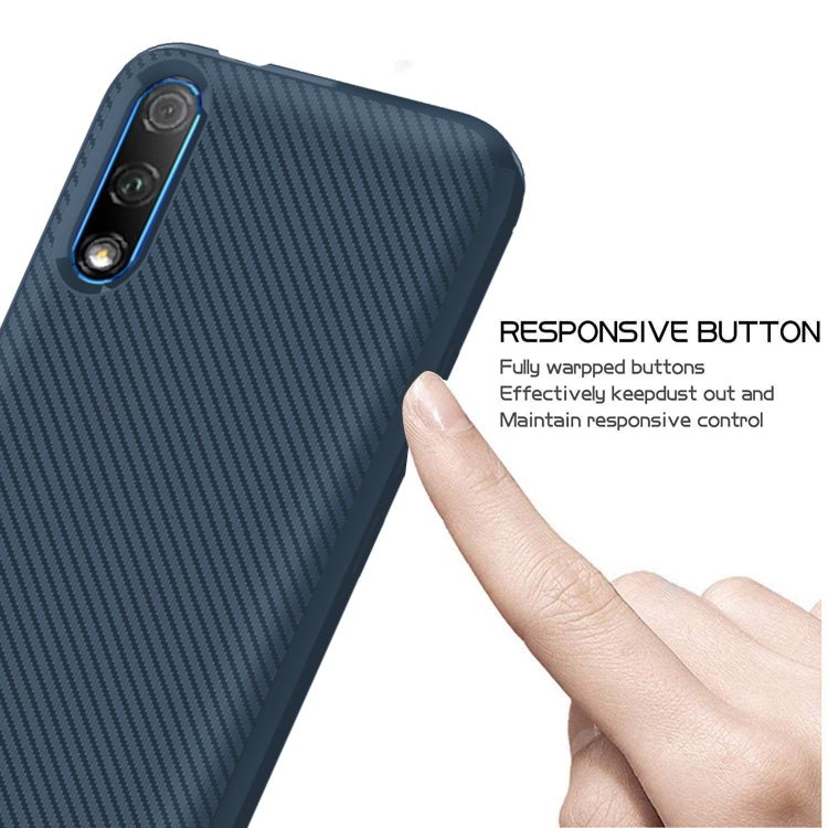 For Huawei Honor 9X Pro Carbon Fiber Texture Shockproof TPU Protective Case