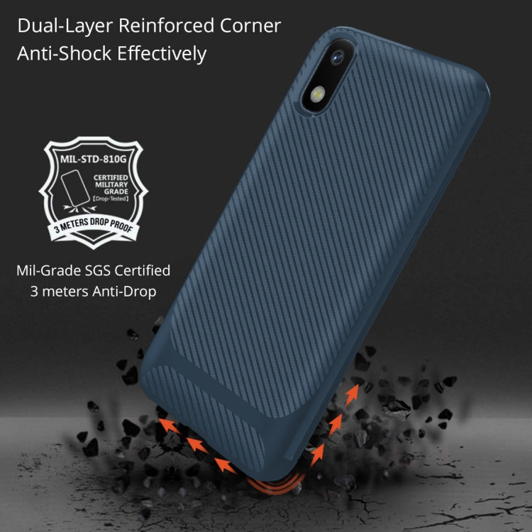 For Huawei Honor Play 8 / Play 3E (China Version) Carbon Fiber Texture Shockproof TPU Protective Case